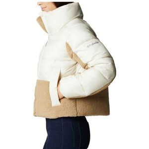 Columbia Women's White and Tan Puffer Jacket